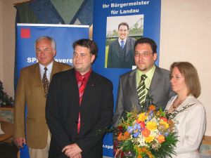 Daniel Lang mit Ehefrau Johanna Kucera-Lang, Udo Egleder und Martin Rapke
